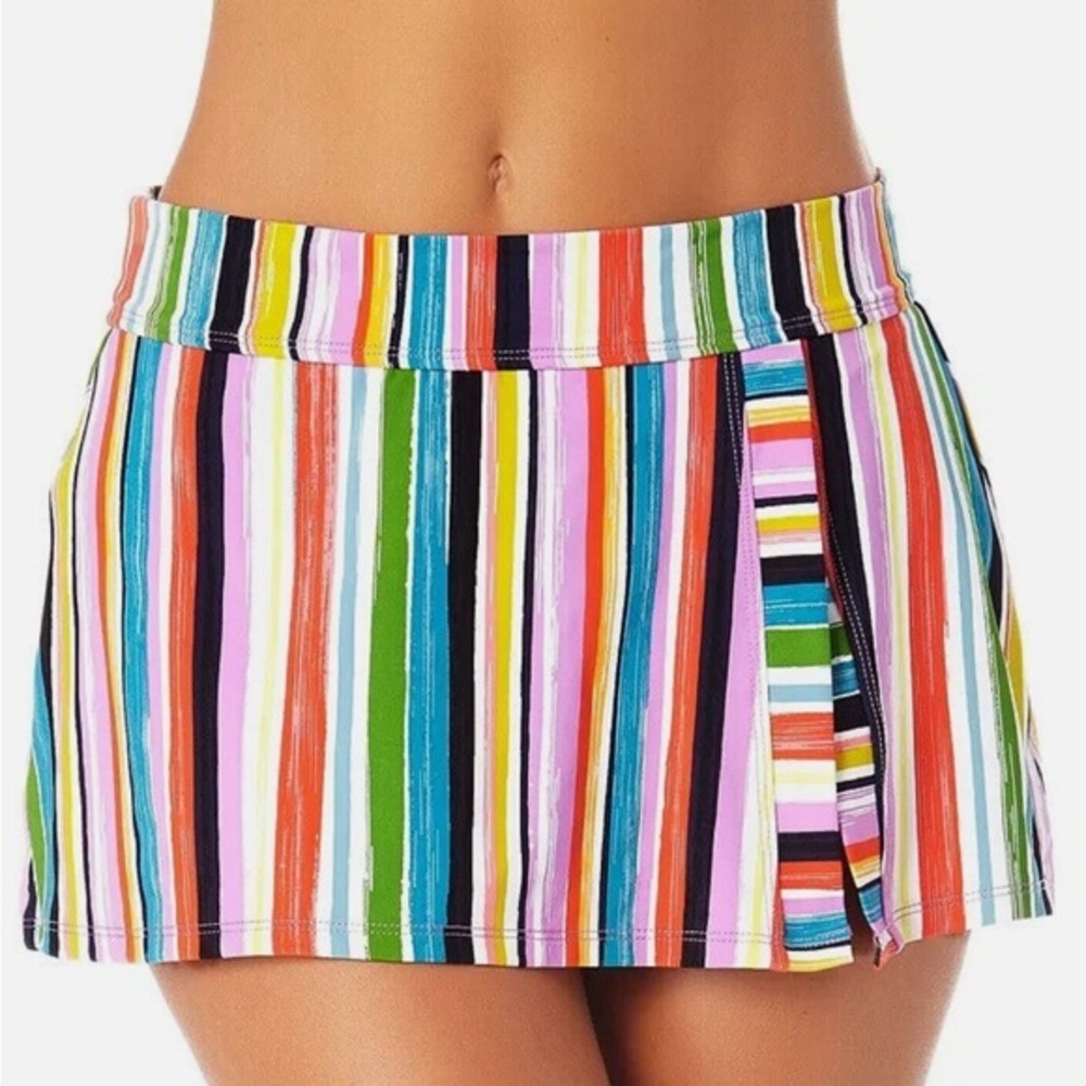 NWT Anne Cole Colorful Striped Swim Skirt Size Women’s Small Multicolor